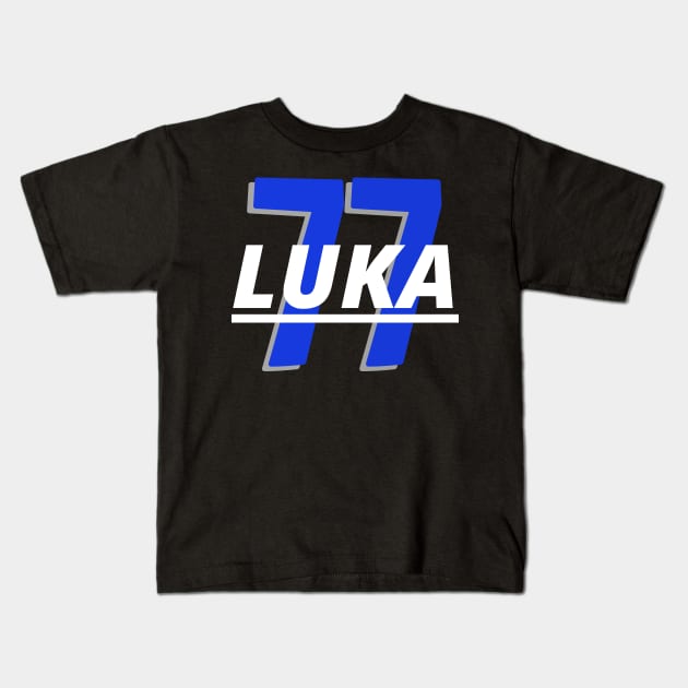 LUKA 77- Dallas Mavs Black t-shirt Kids T-Shirt by Just4U